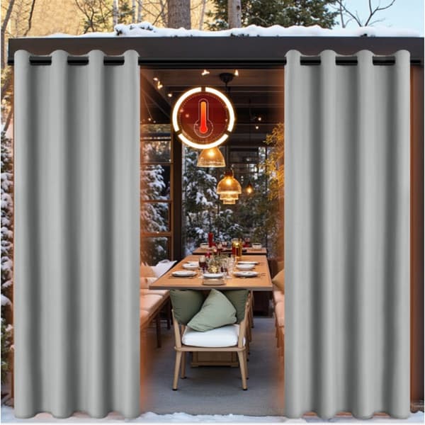 Upgraded Detachable Two-in-One Winter Windproof Warm Curtain (132x160cm, Eyelets, Single Panel)