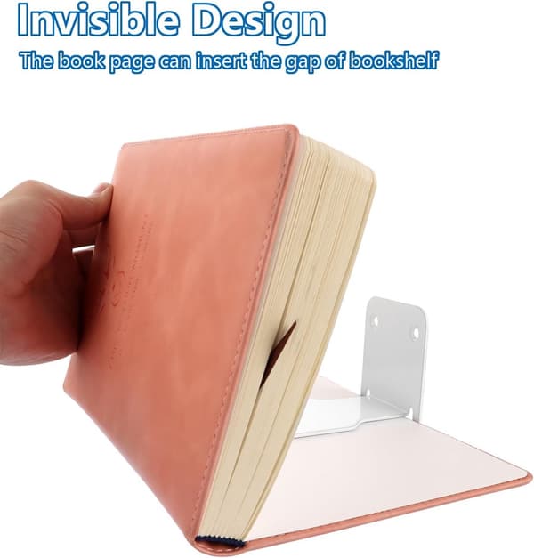 Invisible Bookshelf, Wall Mounted Floating Metal Shelf, White, 6.6x6x10.5 cm, 2 Pieces