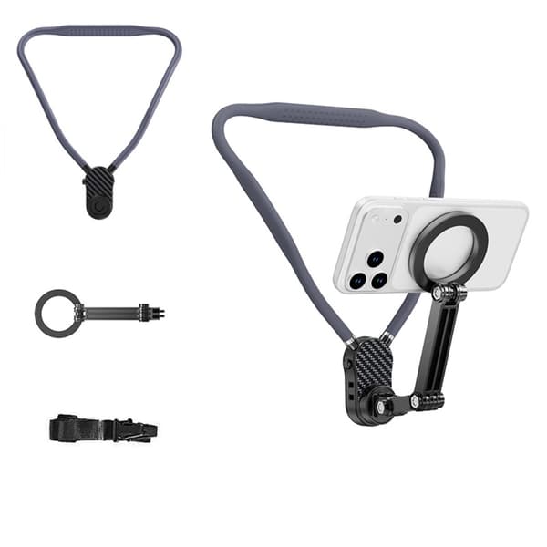 Magnetisk bærbar halsmontering til mobil – 3-akset stabilisering, 360° rotation til POV-vlogging og håndfri optagelse