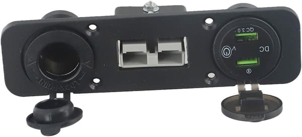 Premium Mount USB 3 0 Quick Charge-porte, 12/24V Bil Flush Receptacle Plade, Dobbelt Volt LED Display(B)