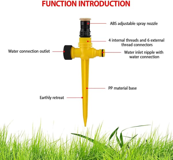 4 stk. plenirrigasjonssprinklere, hagesprinkler, 360°