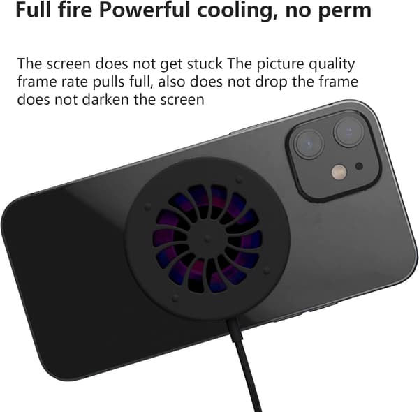 Magnetisk køleradiator egnet til iPhone 15W trådløs oplader, trådløs oplader til spil varmeafledning (Sort)