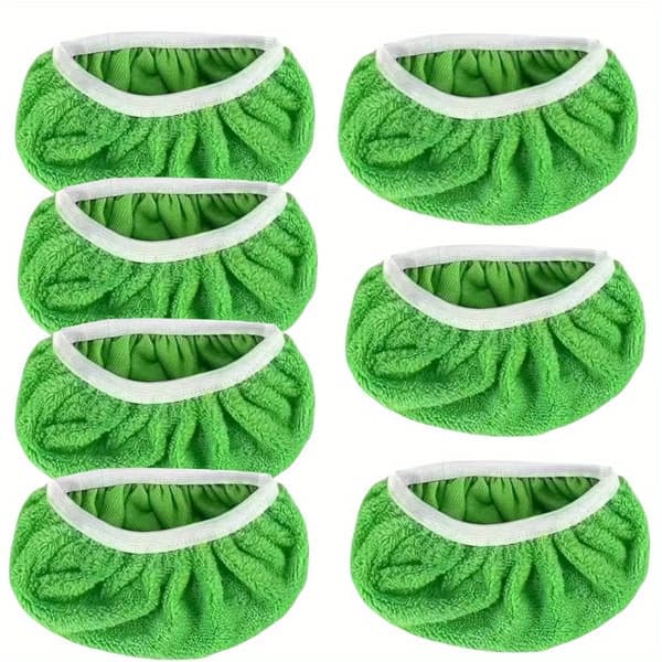 Genanvendelige mikrofiber moppepuder, 7-pak til våd- og tørrengøring grøn 7 stk.