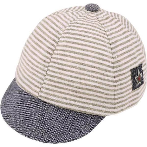 Babycap | justerbar | lys grå/hvit