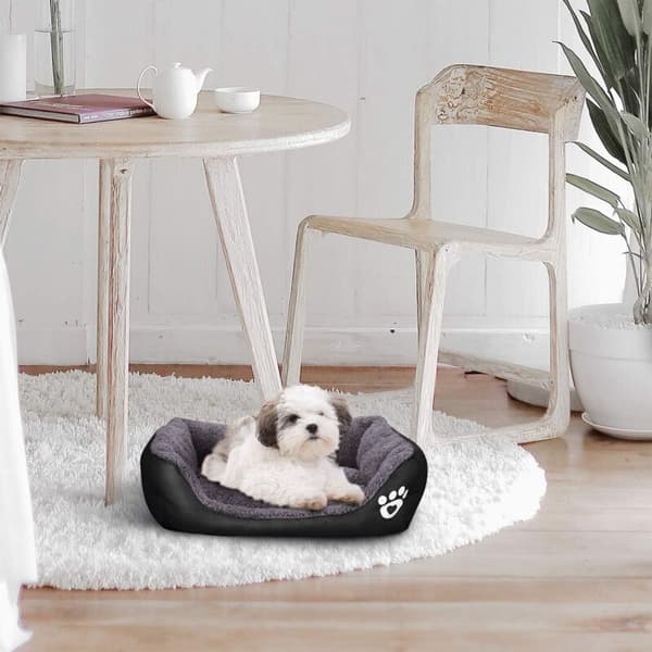 Kæledyrskurv - blød og varm - til hunde og katte - sort