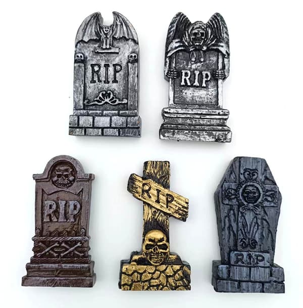 Halloween gravstensdesign prydnadsset, hartshantverksprydnader