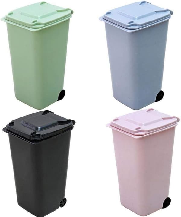 4-pack Office Supplies Wheelie Mini Papperskorg