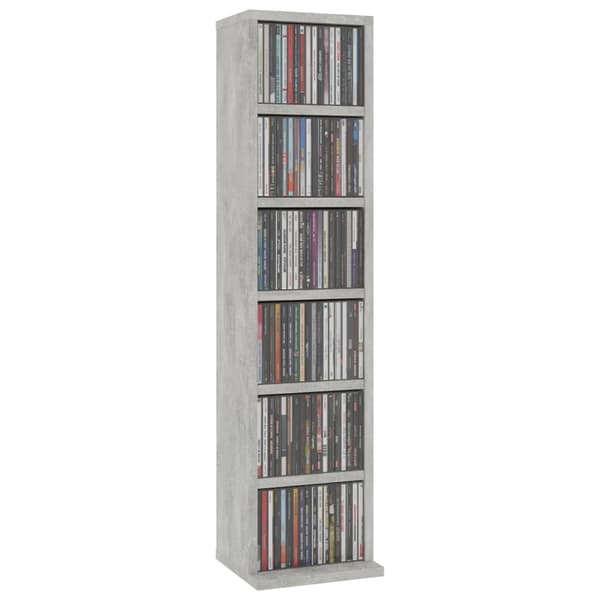 vidaXL CD-hylle betonggrå 21x20x88 cm konstruert tre grå grå