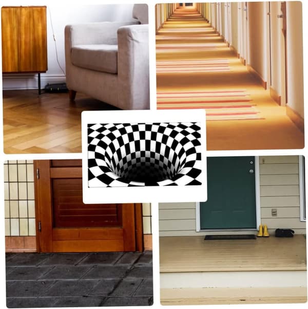 3D Illusion Bordplader, Dørmåtte, Optisk Illusion Skridsikker Geome