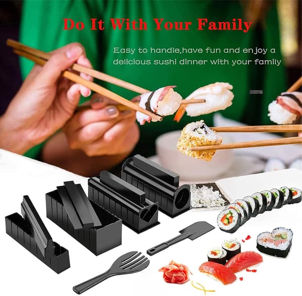 Sushi-set, Deluxe Edition DIY Sushi-kit, Sushi Risrulle Formar Gaffel Spatel DIY Verktyg