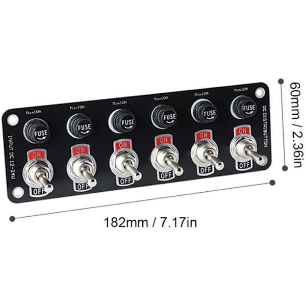 Bil Multi Panel Switch 12/24V Universal Strøm Kontrolpanel Switch