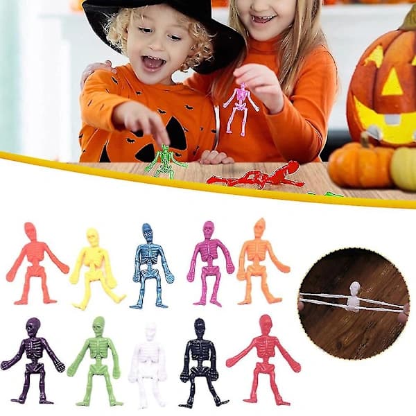 Halloween Skelett Mjuk Gummi Leksak Nyhet Sensoriska Stressavlastande Leksaker Barnpresent