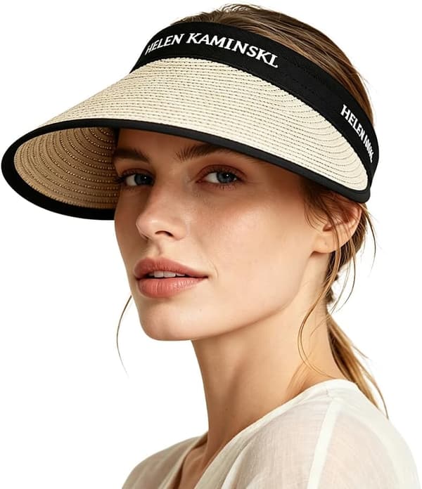 Solskjermhatt i strå for kvinner, sommerhatt med bred brem UV-beskyttelse justerbar for utendørs Off-white Medium Off-white Medium