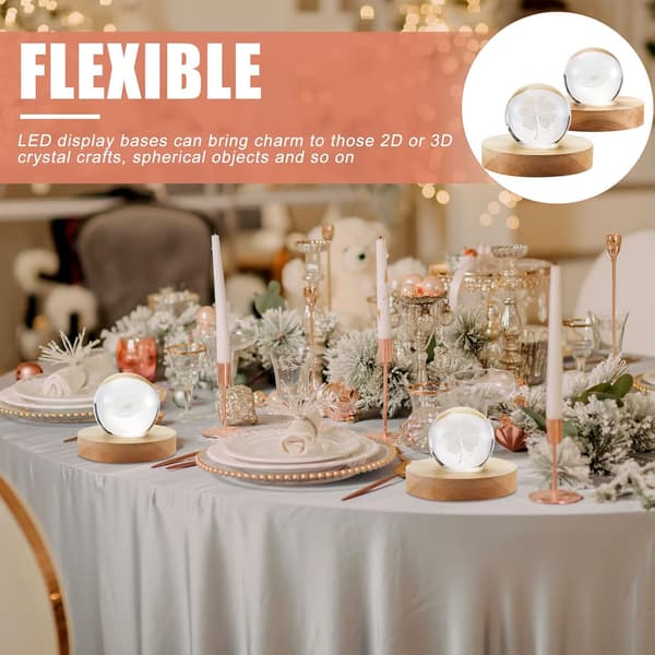 8 stk. LED-displaybase i tre, rund og firkantet overflatestil item_shape