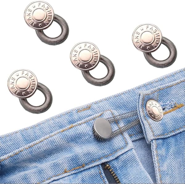 4 pcs Waist Extenders for Trousers, Adjustable Extension Button Jeans Button, Button Extender for Trousers, for Jeans, Collars, Suit Trousers