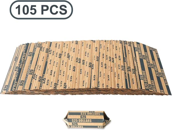 JamY Home 105 stk stribede flade møntindpakninger kun til dollars, sort (105 stk -