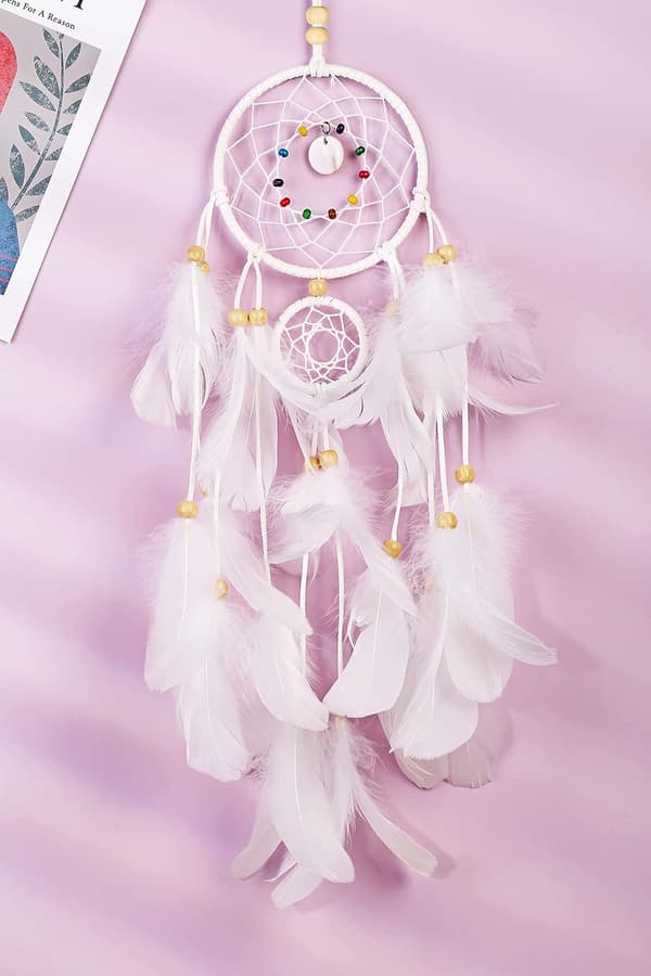 Fjærdreamcatcher Skjell Drømmefanger Nyhet Ornamenter C
