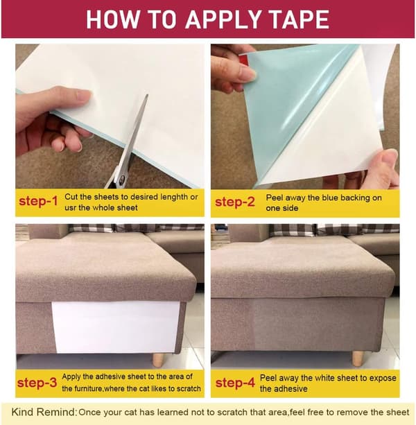Møbelbeskyttelse - Anti-ripe tape for sofa, 8-pakning-FA2-