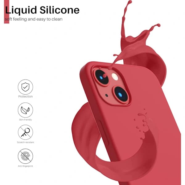 (pow yeah!) iPhoneXR Case, Liquid Silicone Case for iPhoneXR, Ultra-Thin Case, Full Coverage Shockproof Protective Soft Case Red iPhoneXR