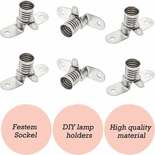 E10 Glødelampeholder E10 LED-pærer 20 stk 6V E10 med loddeterminaler for hjemmeforsøk krets elektrisk testtilbehør