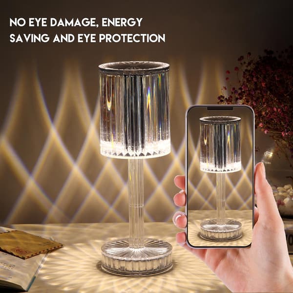 Crystal Diamond Table Lamp LED Romantic Home Bar Atmosphere Lamp Decorate grey Remote control Remote control grey