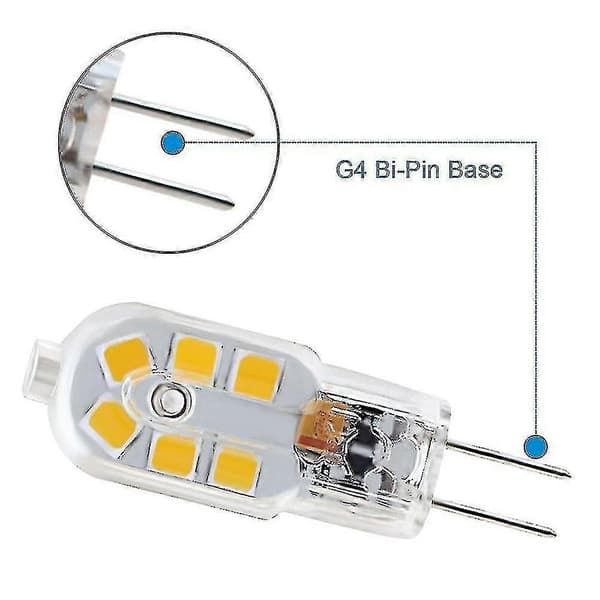 10 stk. G4 LED maispærer (AC/DC 12v: Varmt lys 3000k)