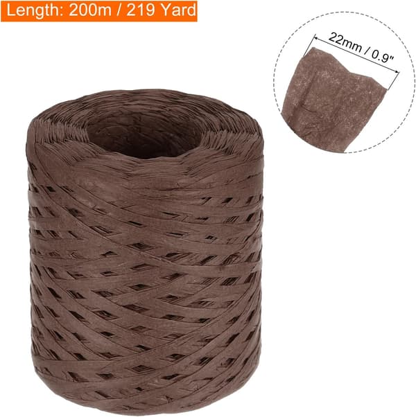 Raffia Pappershantverk Rep Band Förpackning 219 Yards Längd Handgjord Kaffe för DIY Dekoration Presentförpackning SQUARE 35x19 Inch 1mm