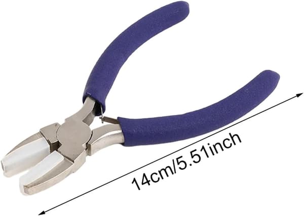 Karbonstål flatnesetang, smykkefremstilling, nylon, blå