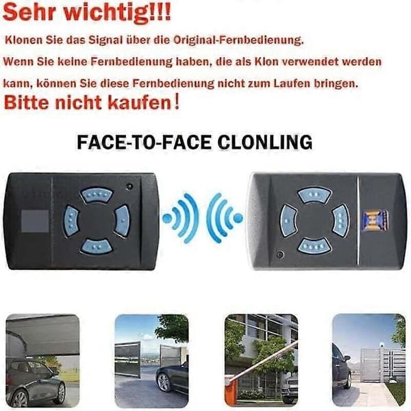 HSM4 868 MHz Garage Door Remote Control, Replacement for Hörmann HSM 4 868.3 MHz Handheld Transmitter, 4 Buttons
