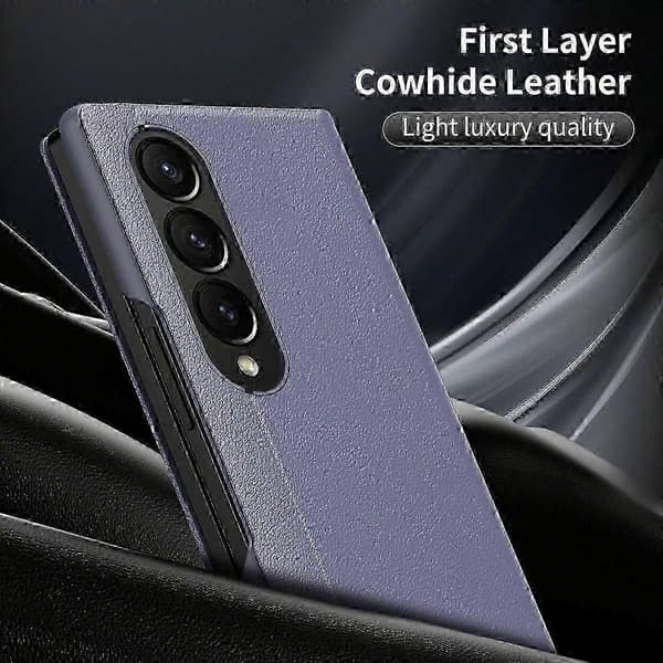 Smart View Window Läderfodral med kortplats - TPU+PC+PU Skyddsfodral (Lila, för Samsung Galaxy Z Fold4)