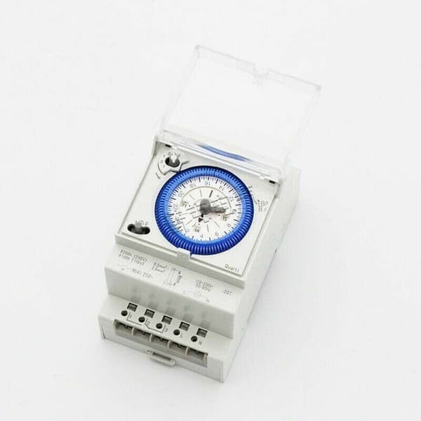 Analog timer med synkronmotor og dagsprogram, timer, 12VAC/DC