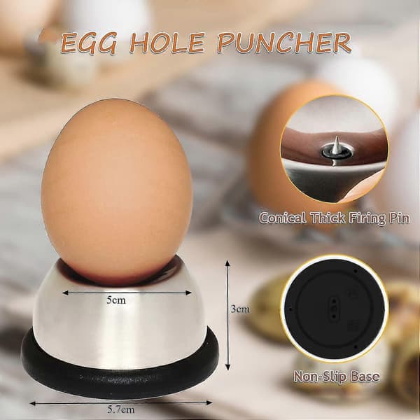 Eggåpner, Egghullslager, Rustfritt stål halvautomatisk eggeskall-pinhole-visp (FMY)