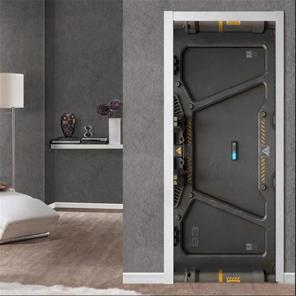 30,3\"x78,7\" 3D Door Sticker Self-Adhesive - Sci-fi Door with Key