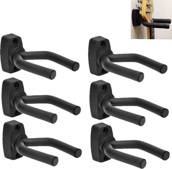 Sett med 6 akustiske gitarer, ukulele, bass, mandolin og banjo veggfester
