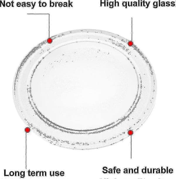 Universal mikrobølgeovn glasplade med holder, 245 mm / 24,5 cm / 9,65 tommer