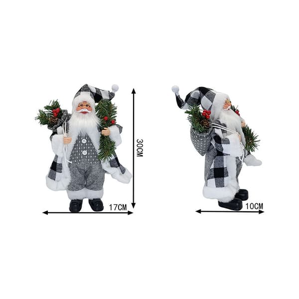 Sort + Hvid - Siddende nissefigurer Stående nissefigur