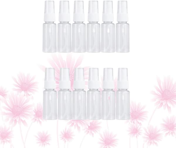 12st 20ml Sprayflaskor Underförpackning Presspump Smink Påfyllningsbara Behållare för Resor och Kosmetisk Användning