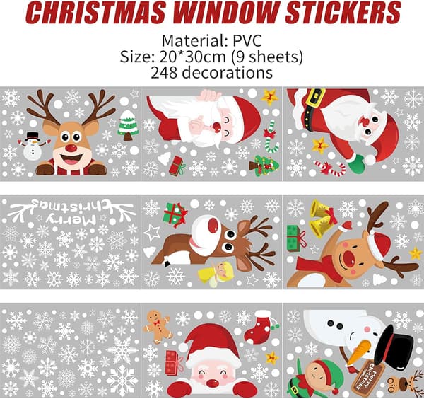 Christmas Window Decals Christmas Decoration Reusable Christmas