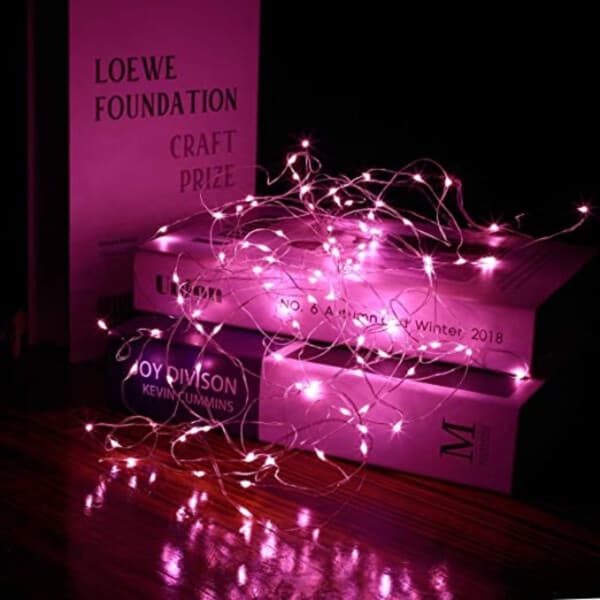 10-pack 1m Mini LED Ljusslinga Batteridriven Rosa pink pink