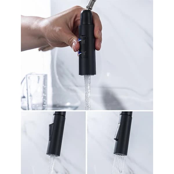 (Pow yeah!) Kitchen Faucet with Pull-Out Spout - Black, 40x21.6CM, 1 pc