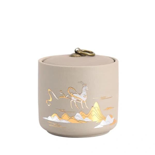 1 Stoneware Large Ceramic Storage Jar Sealed Jar Pet Ash Memorial Urn