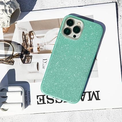 Vert, Glitterdeksel Kompatibelt med iPhone 13 Pro Deksel Houss