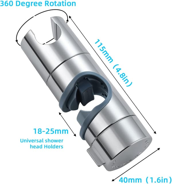 Justerbar diameter bruseholder, erstatningsbrusehovedbeslag kromfinish, håndbruser til badeværelse