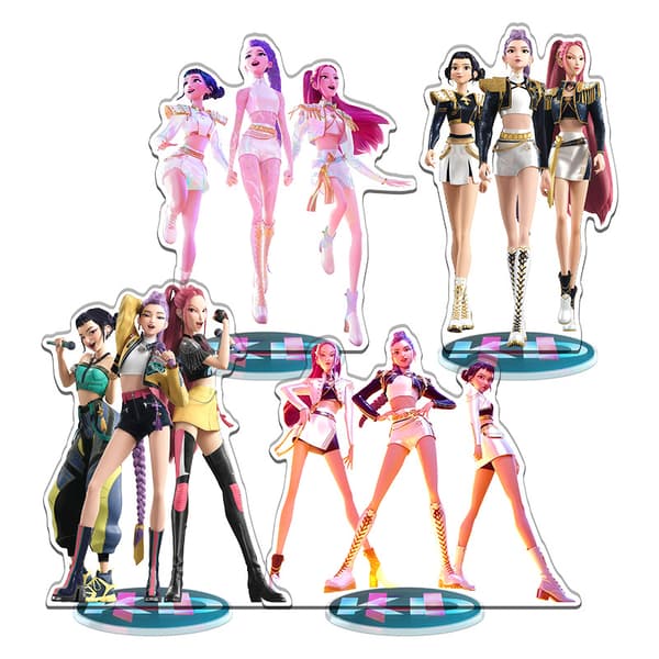K-POP Demon Hunters Akrylstativ, CNC-gravert trykt karakterutstilling for fans og samlere B 17.3CM B 17.3CM