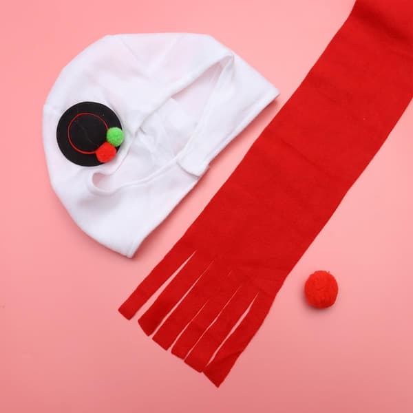 4 st Snögubbe Overall Juldräkt Set 140cm Nylon Åtsittande