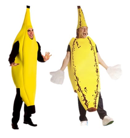 Voksen banankostyme - One Size - Gul