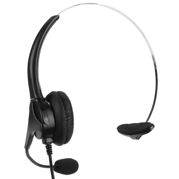 RJ9 Telefonheadset, Call Center Headset, Støjreducerende, Kablet, Professionelt, Mono Headset med Mikrofon