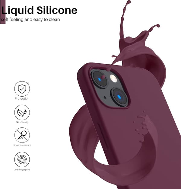 Nestemäinen silikonikuori iPhone 13 6.1 \" - Ohut suojakotelo [JUN] iPhone13 iPhone13