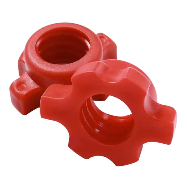 2 Red Spinlock Collars Anti-Slip Stable Secure Easy-to-Operate Weightlifting Dumbbell Accessories