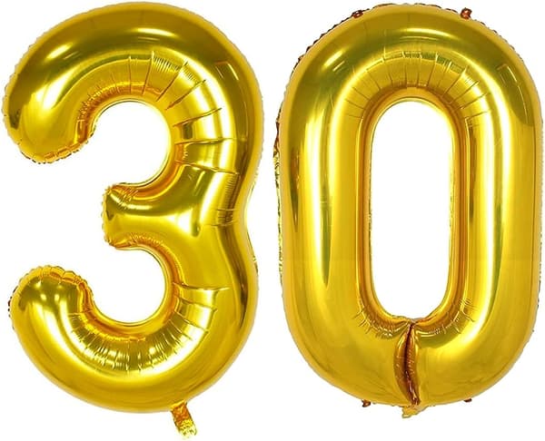 30-årsjubileumsdekorasjon, festballonger 30 år